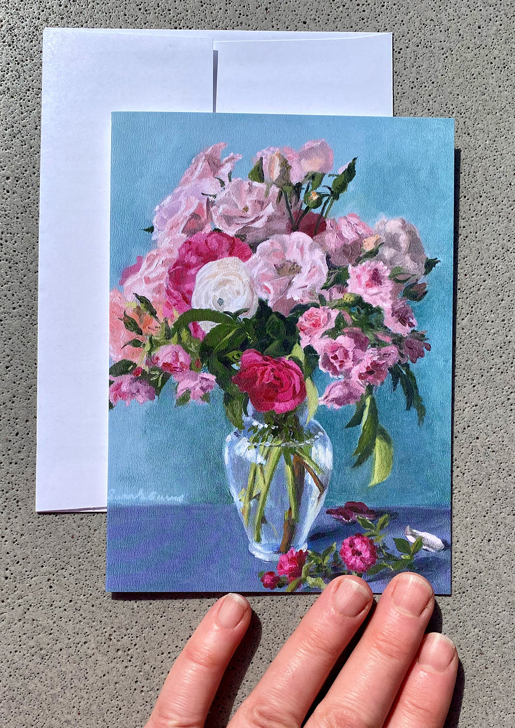 Note Card - Myra's Pink Roses