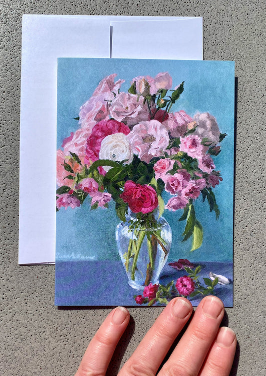 Note Card - Myra's Pink Roses