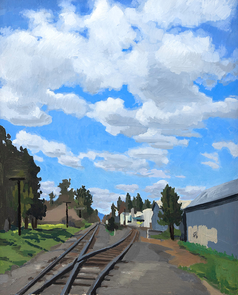 Cumulus Clouds and Railroad Tracks, Phoenix, OR
